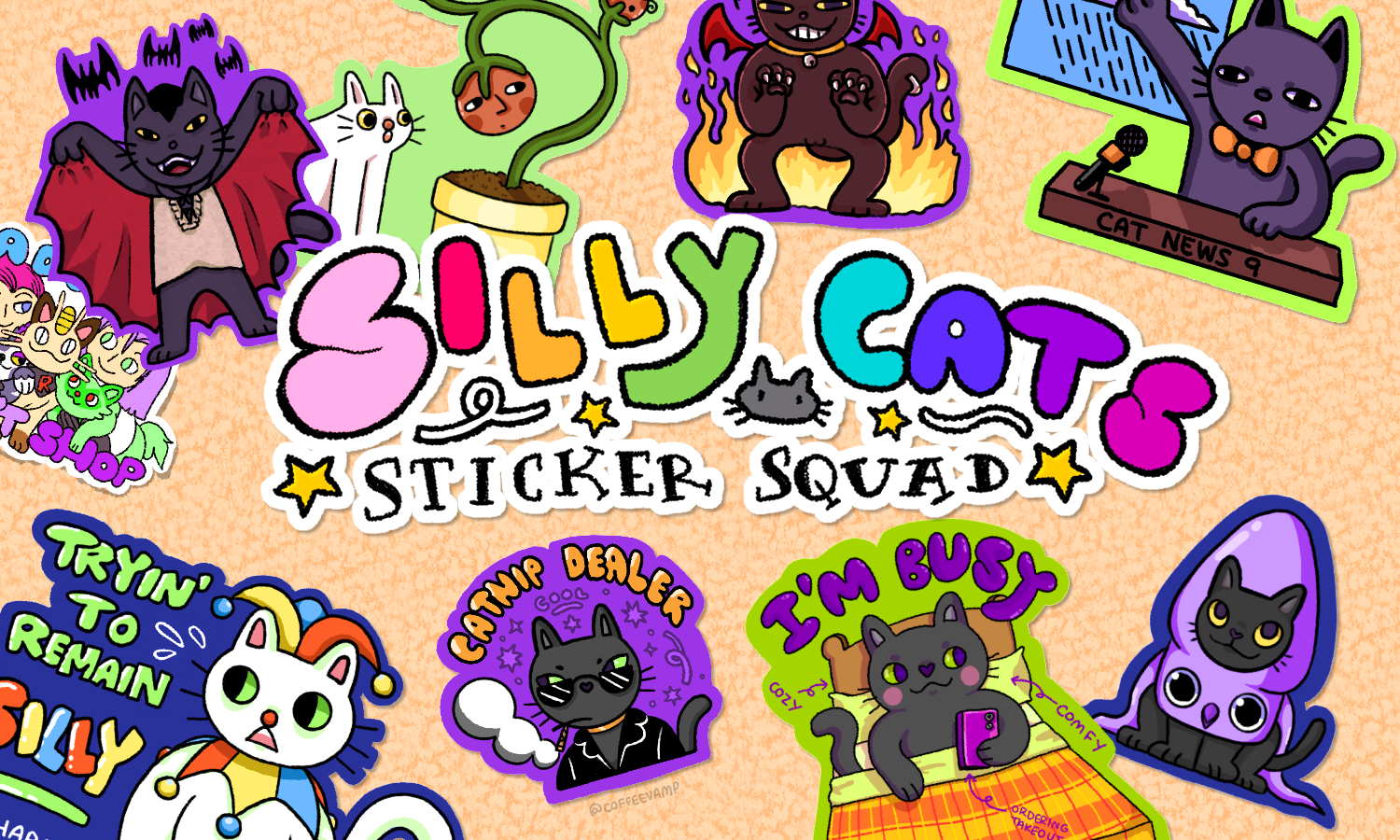 ✩ Silly Cats Sticker Squad ✩