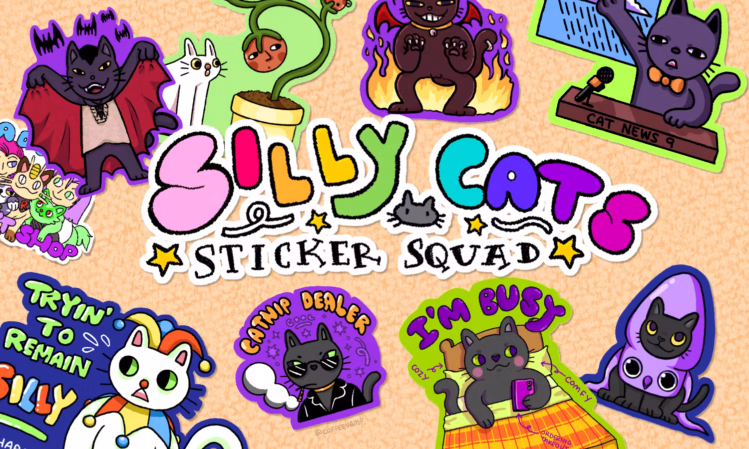 ✩ Silly Cats Sticker Squad ✩