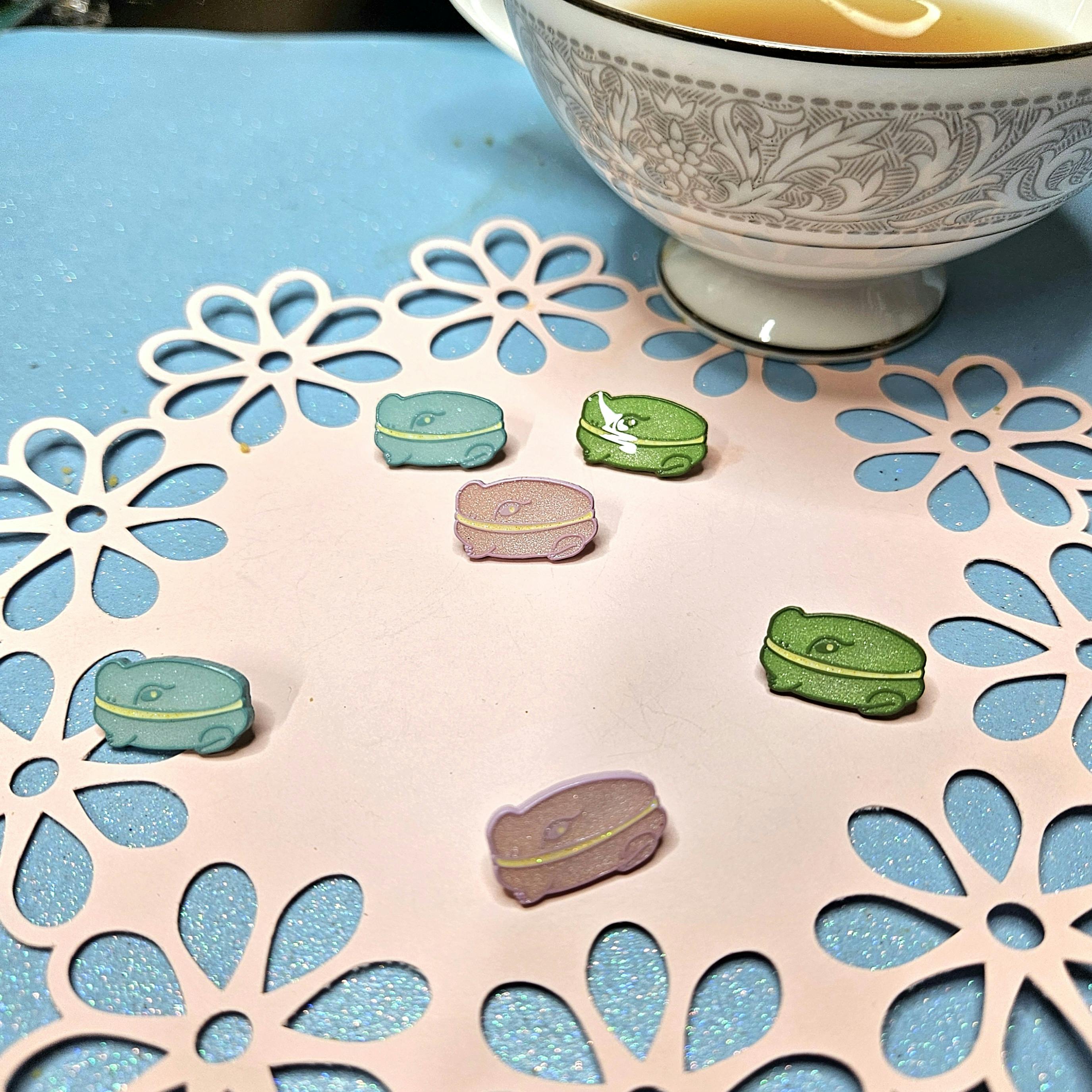 Macaron Frogs Mini Pin Set