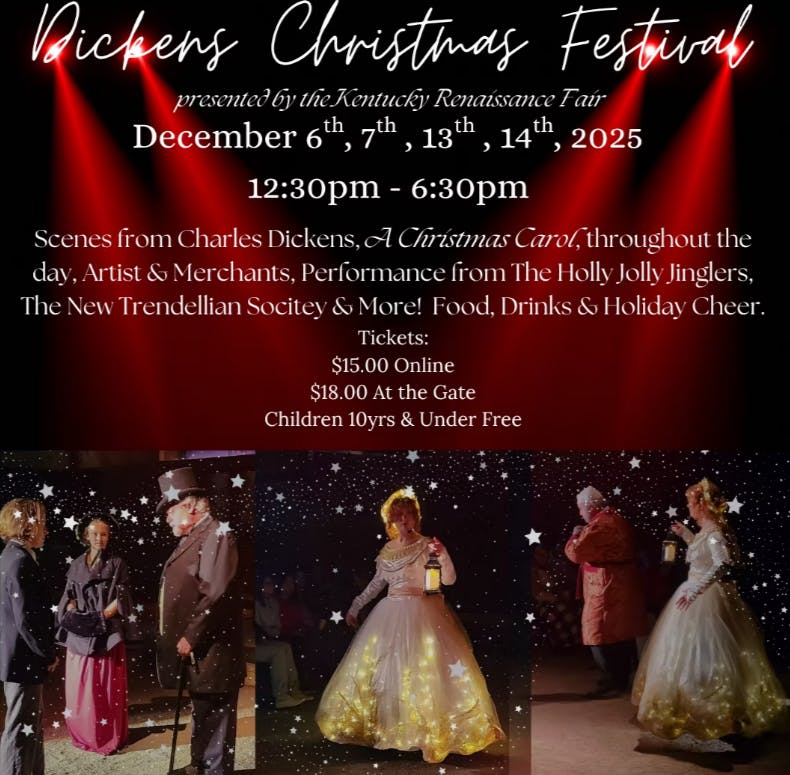 promo for Ky Ren Faire's Annual Dickens Fest