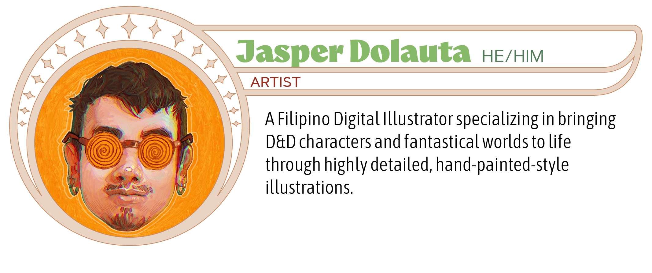 A Filipino Digital Illustrator specializing in bringing D&D characters and fantastical worlds to life through highly detailed, hand-painted-style illustrations.