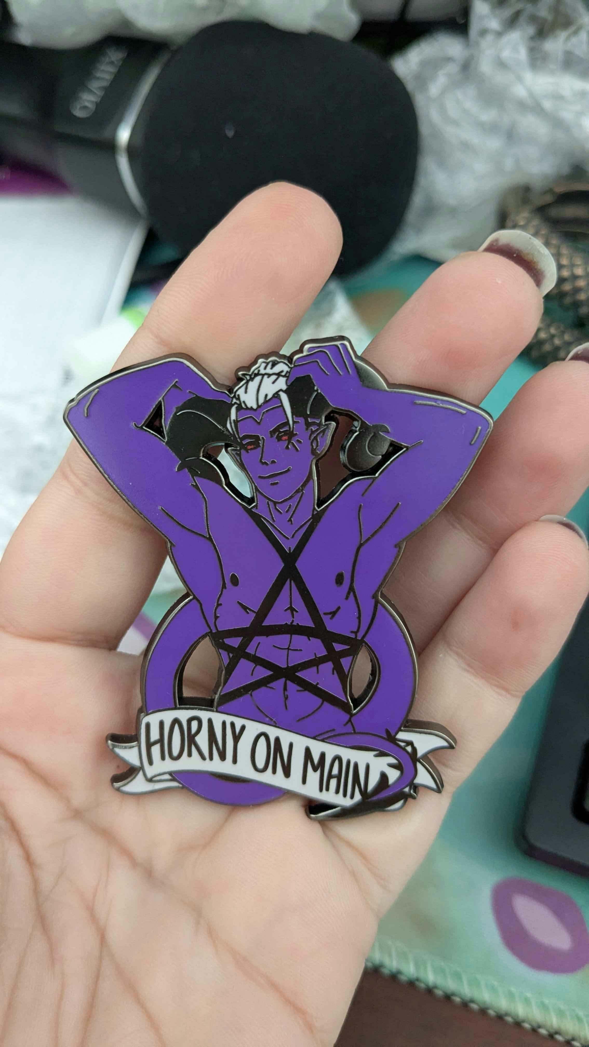 Horny on Main Enamel Pin