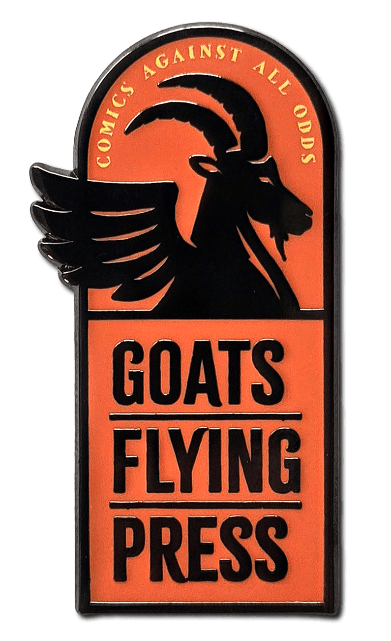 Goats Flying Press Enamel Pin