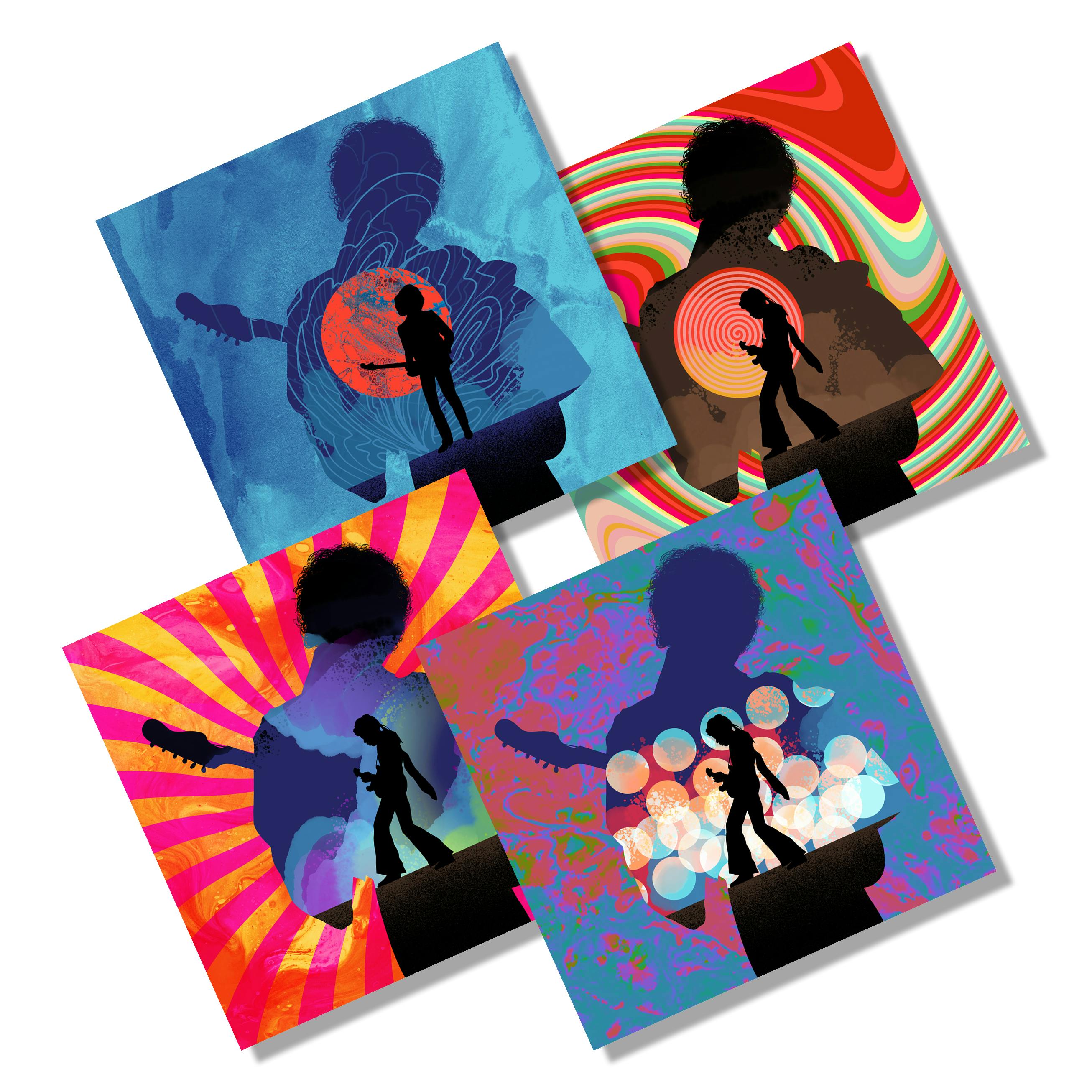 Jimi Hendrix Mixprint Poster