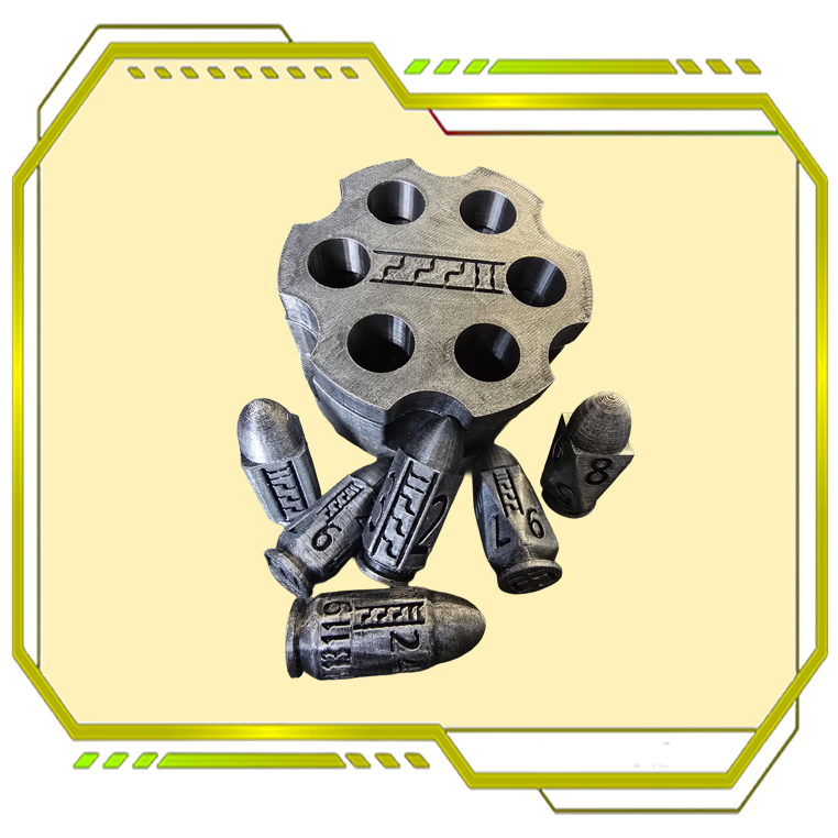 Bullet Dice Set + Revolver Case