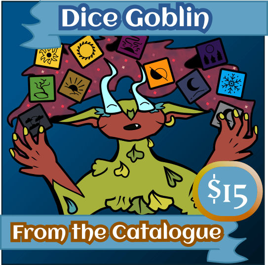 From the Catalogue - Dice Goblin Pin