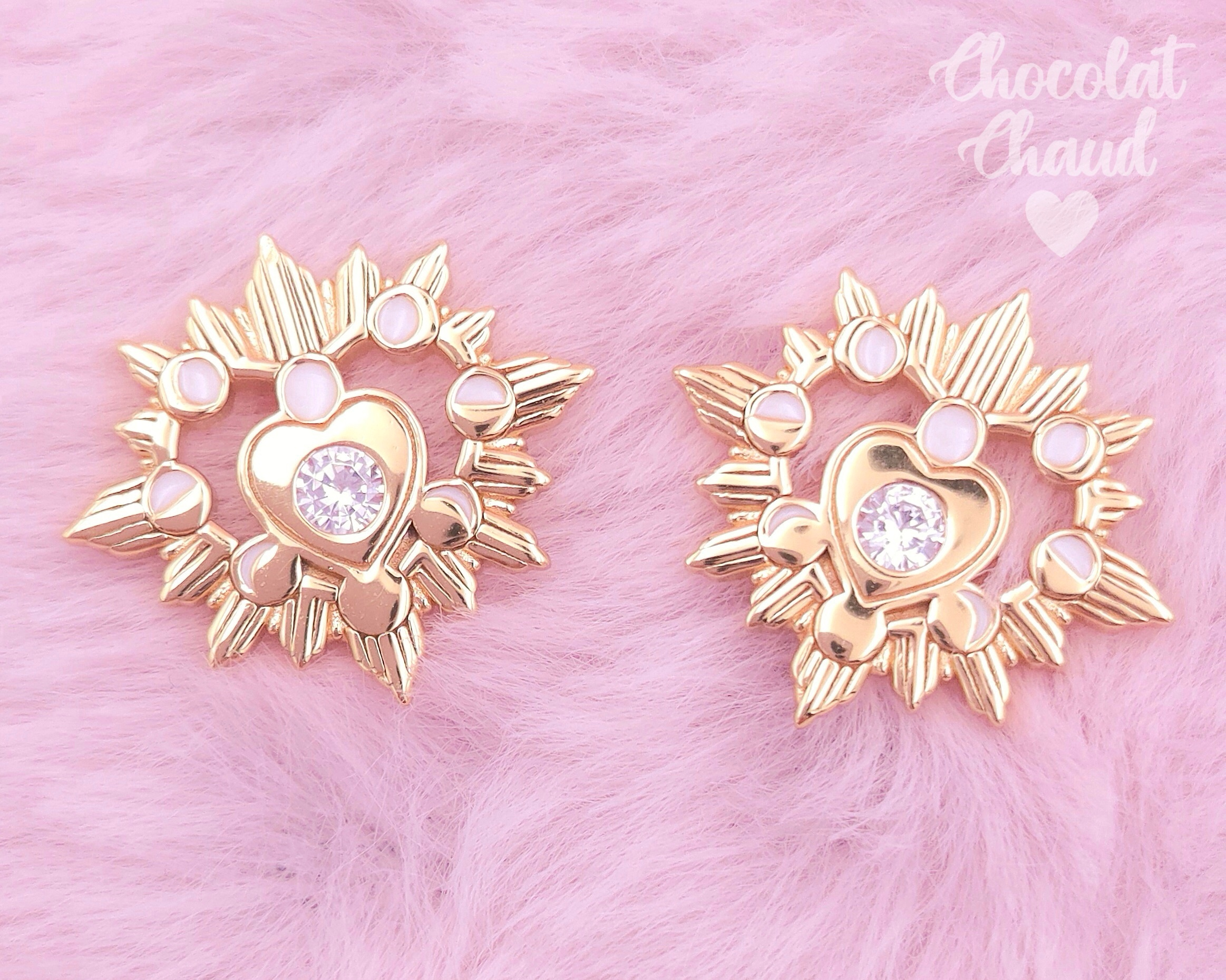 White Cœur Céleste Earrings