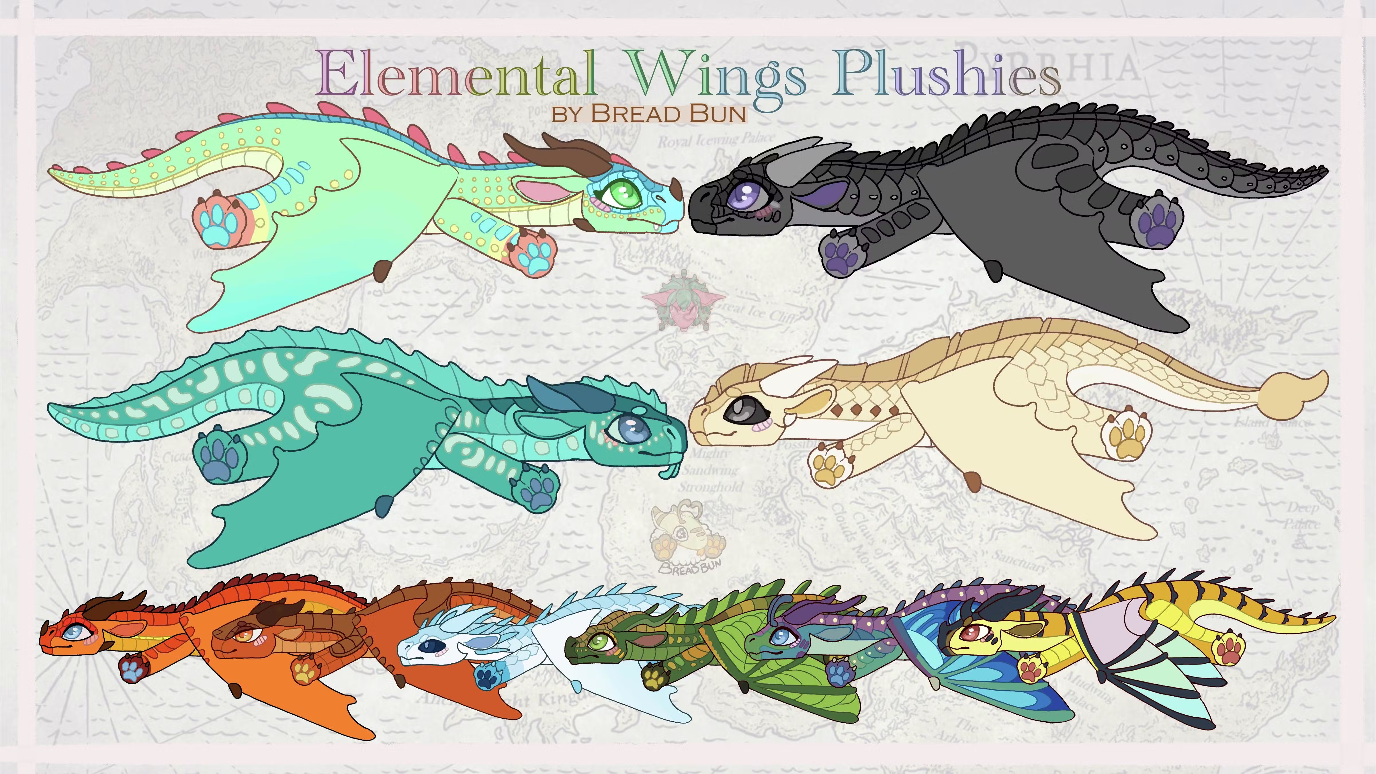 Elemental Wings - Dragon Plushies