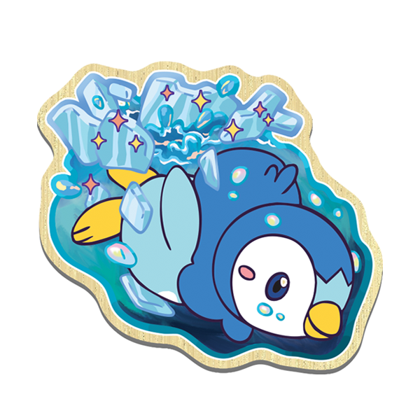 Diving penguin wooden pin