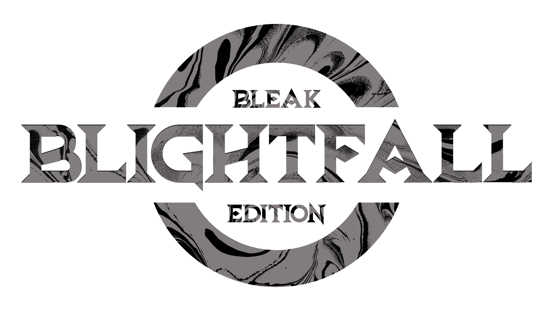 Blightfall Logo in Black and White with Bleak Edition subtitle.