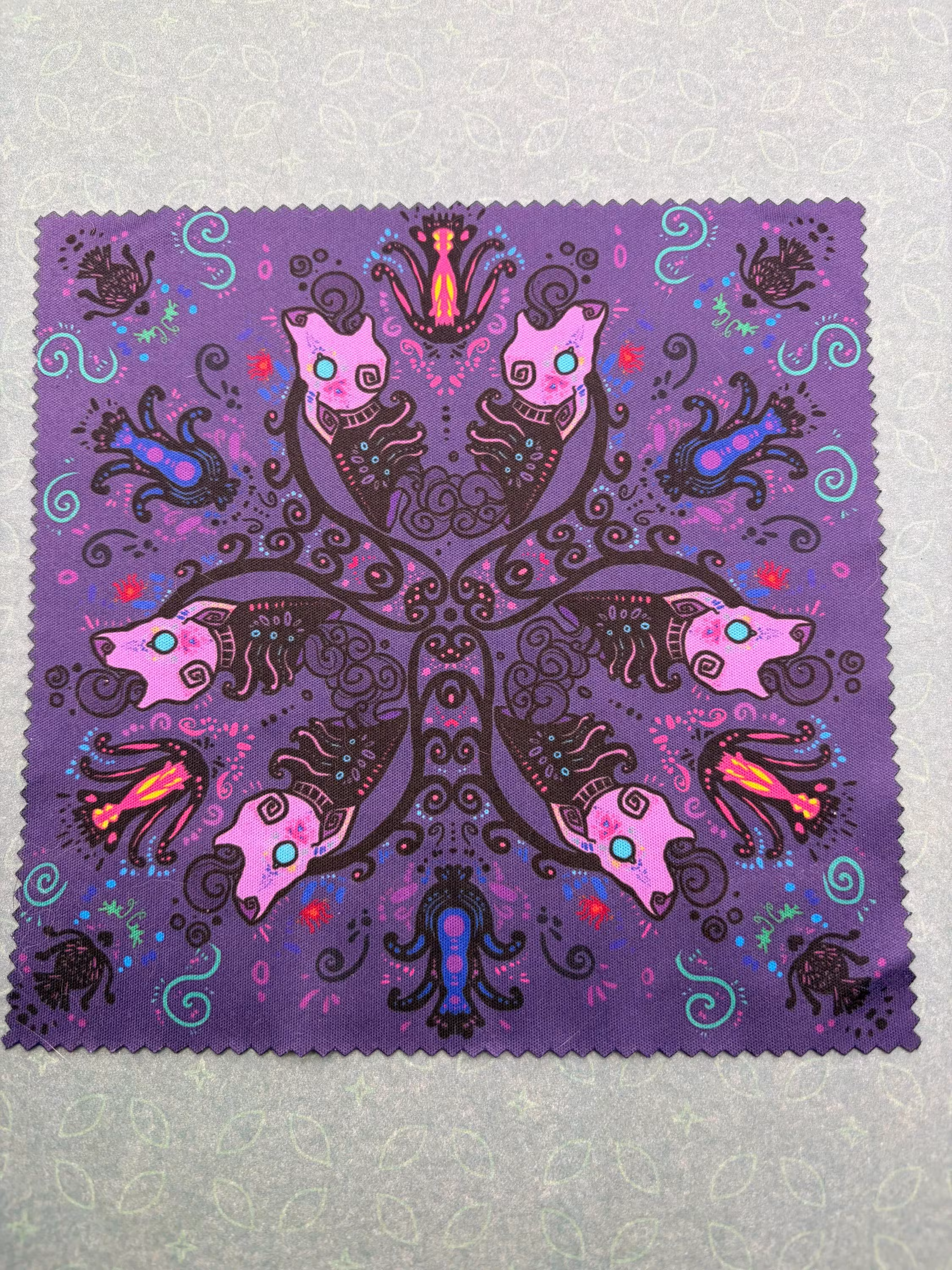 Symmetrical deer pattern microfiber cloth