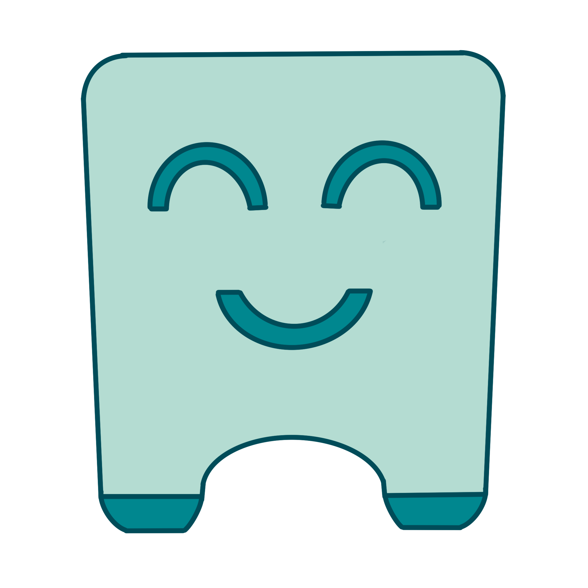 Blue Smiley Pot