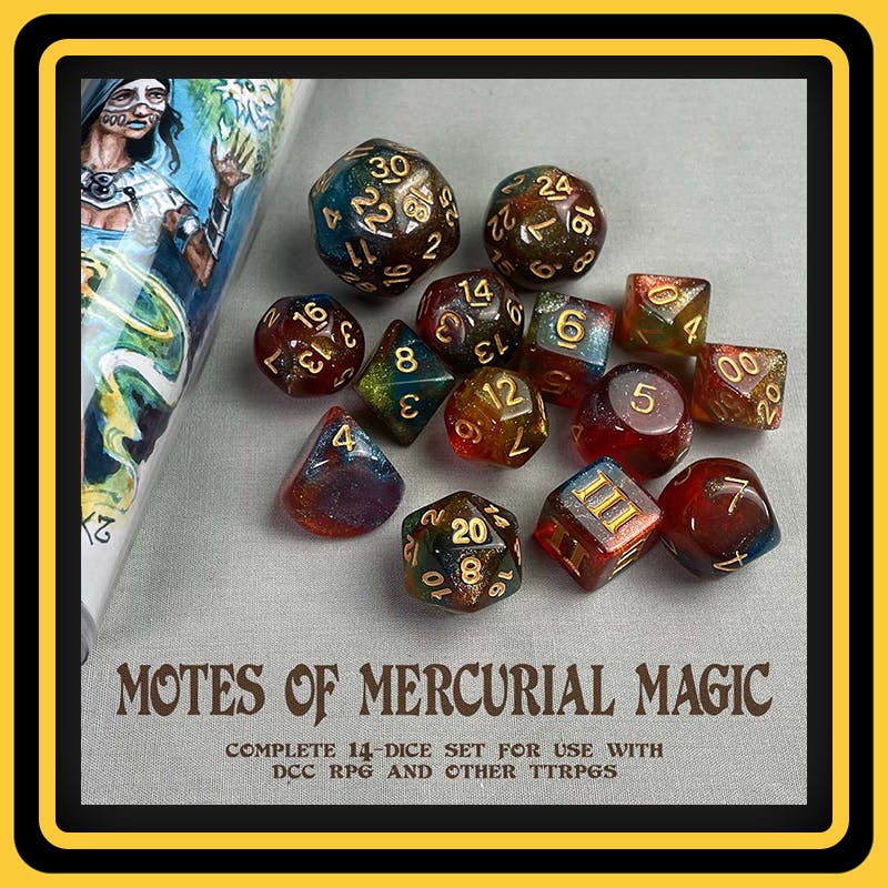 DCC Dice Set (14 Dice) - Motes of Mercurial Magic