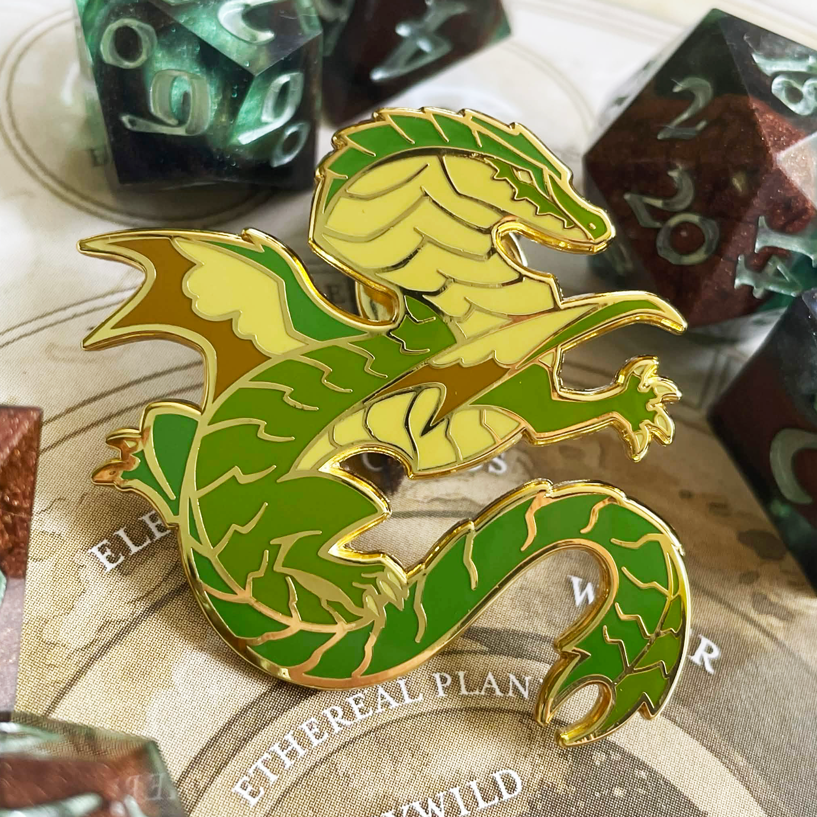 Green Dragon Enamel Pin
