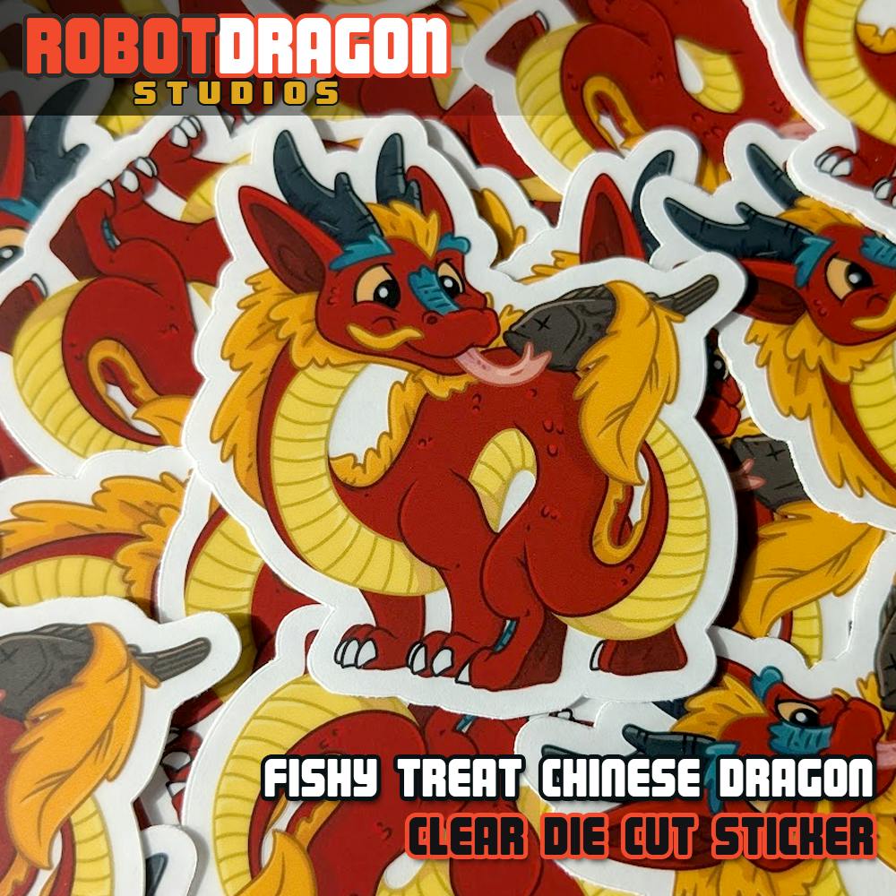 Chinese Dragon Fishy Treat Sticker