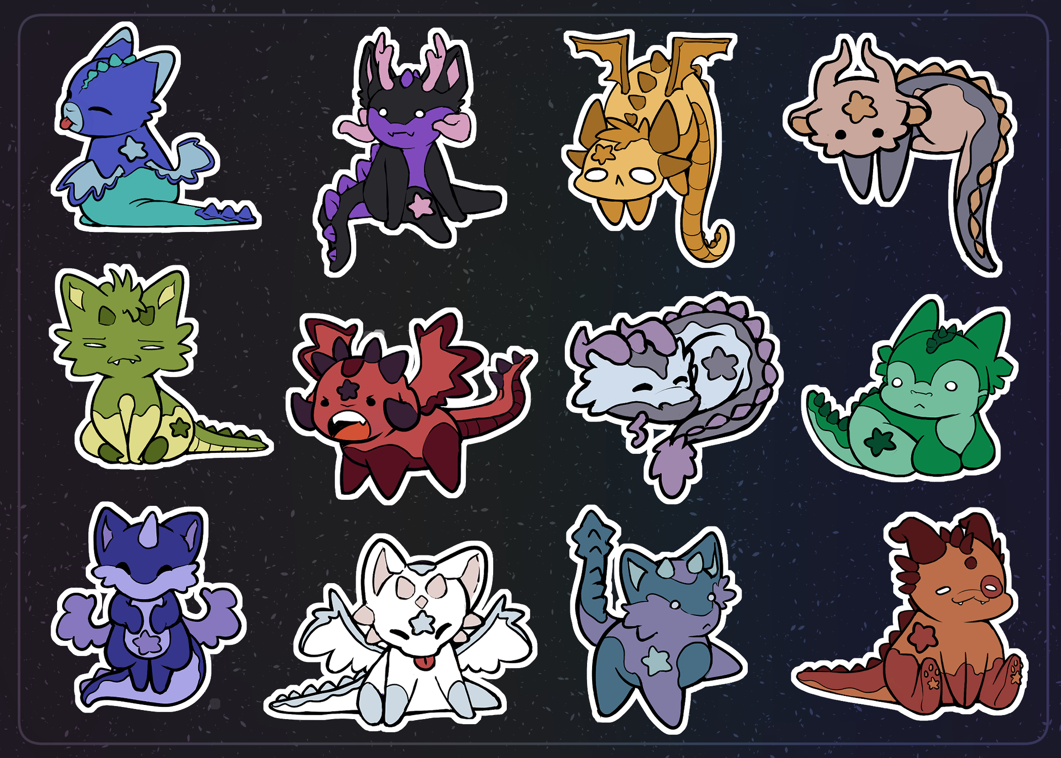 Dragems Sticker sheet