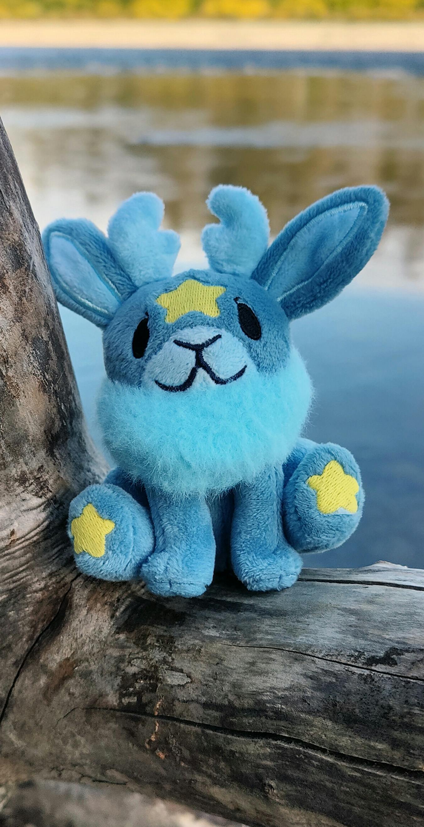 Mini Blue Moon Jackalope Plushie Keychain