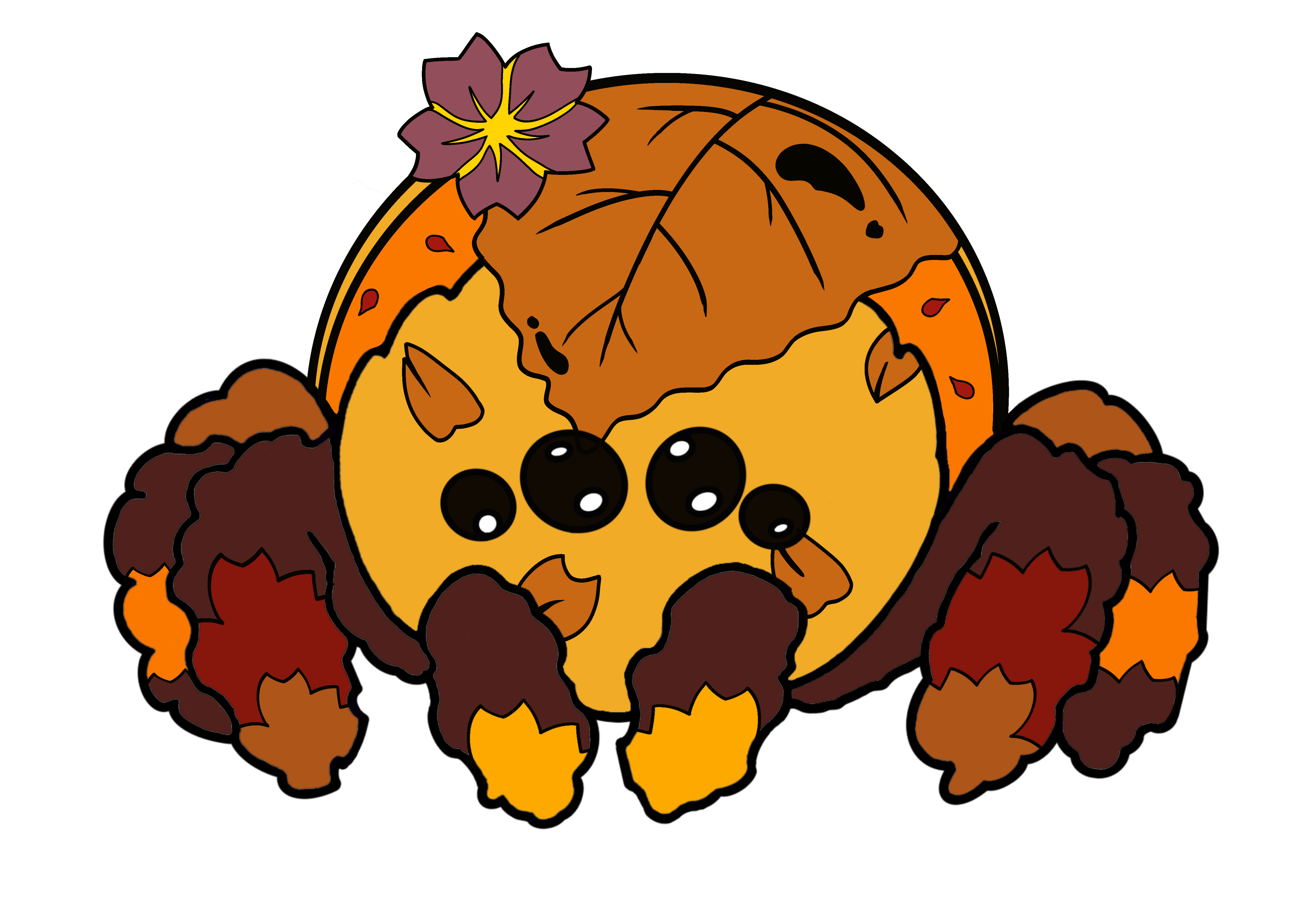 Autumn Daifuku Jumping Spider Enamel pin