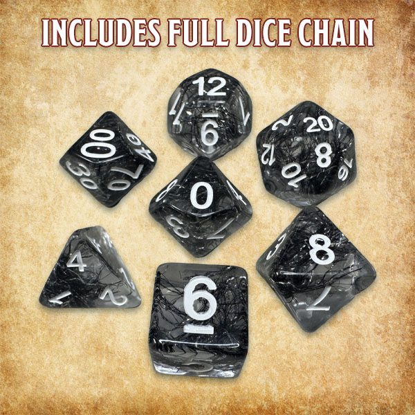 NEW! Custom Resin Tinsel Dice! Full dice chain!