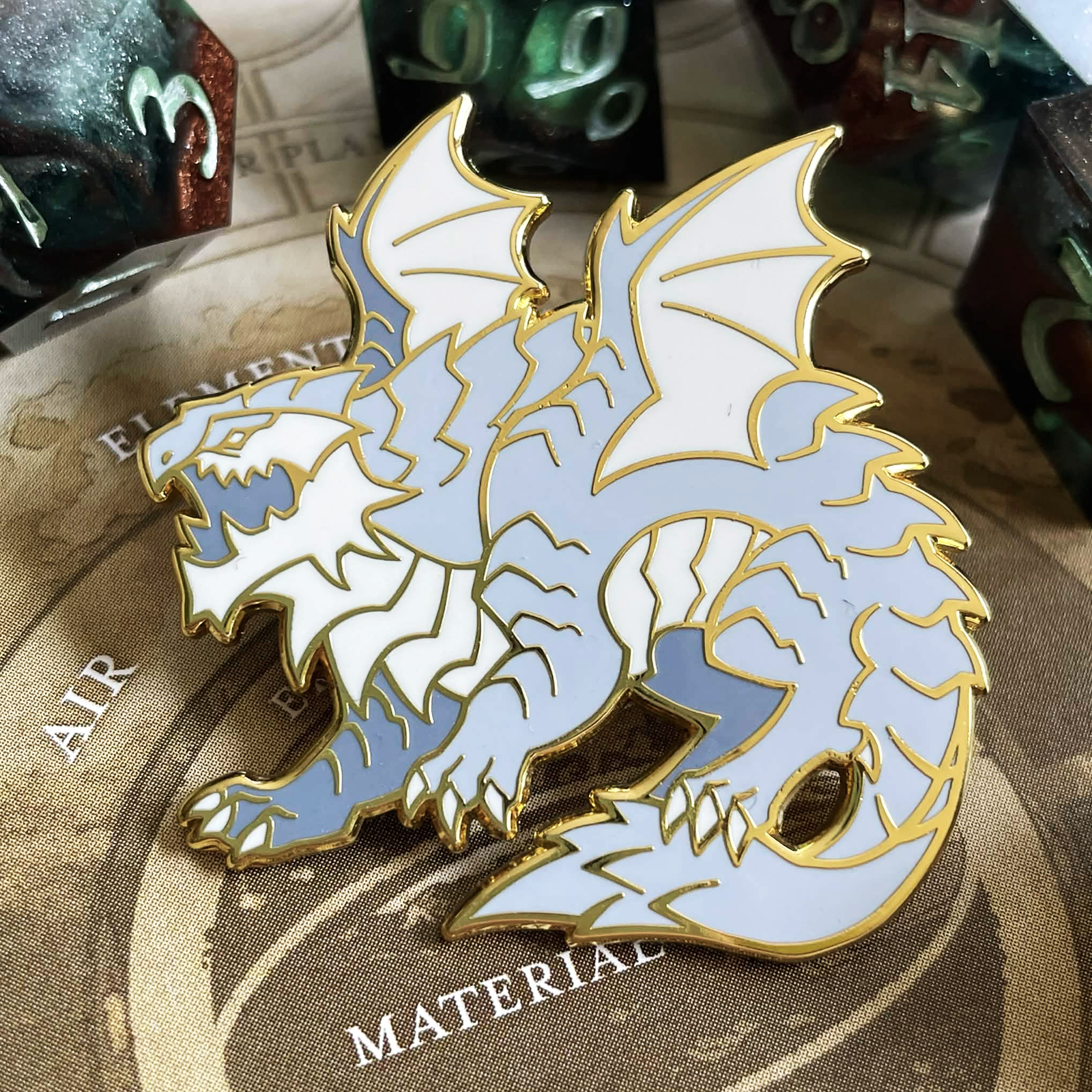White Dragon Enamel Pin