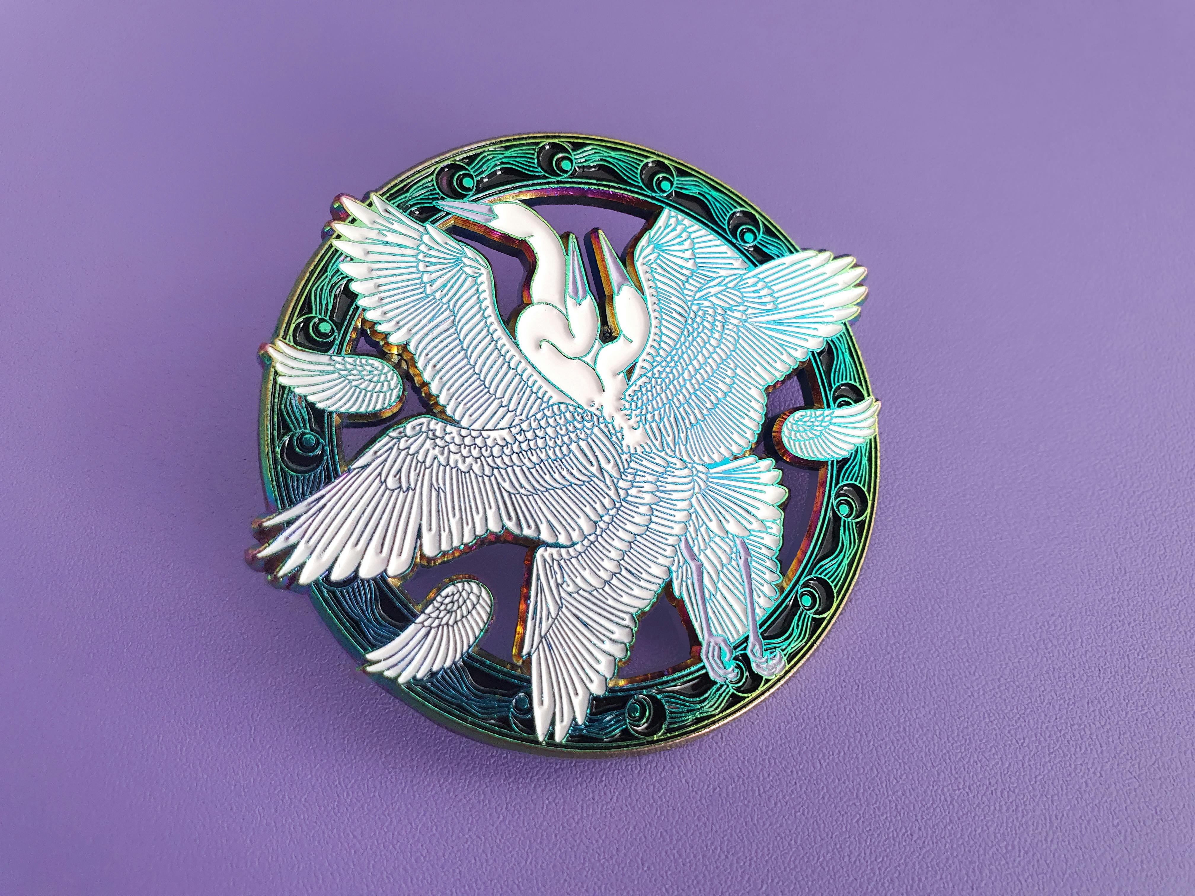 Celestial Bird Pin - Rainbow