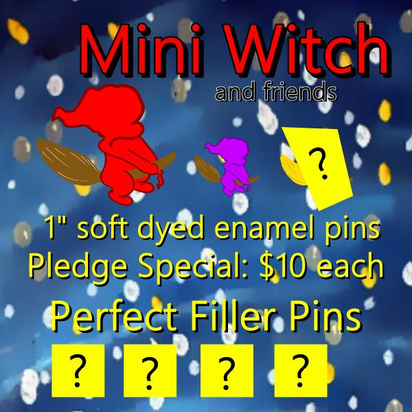 Little Witch and Friends 1" Enamel Pins