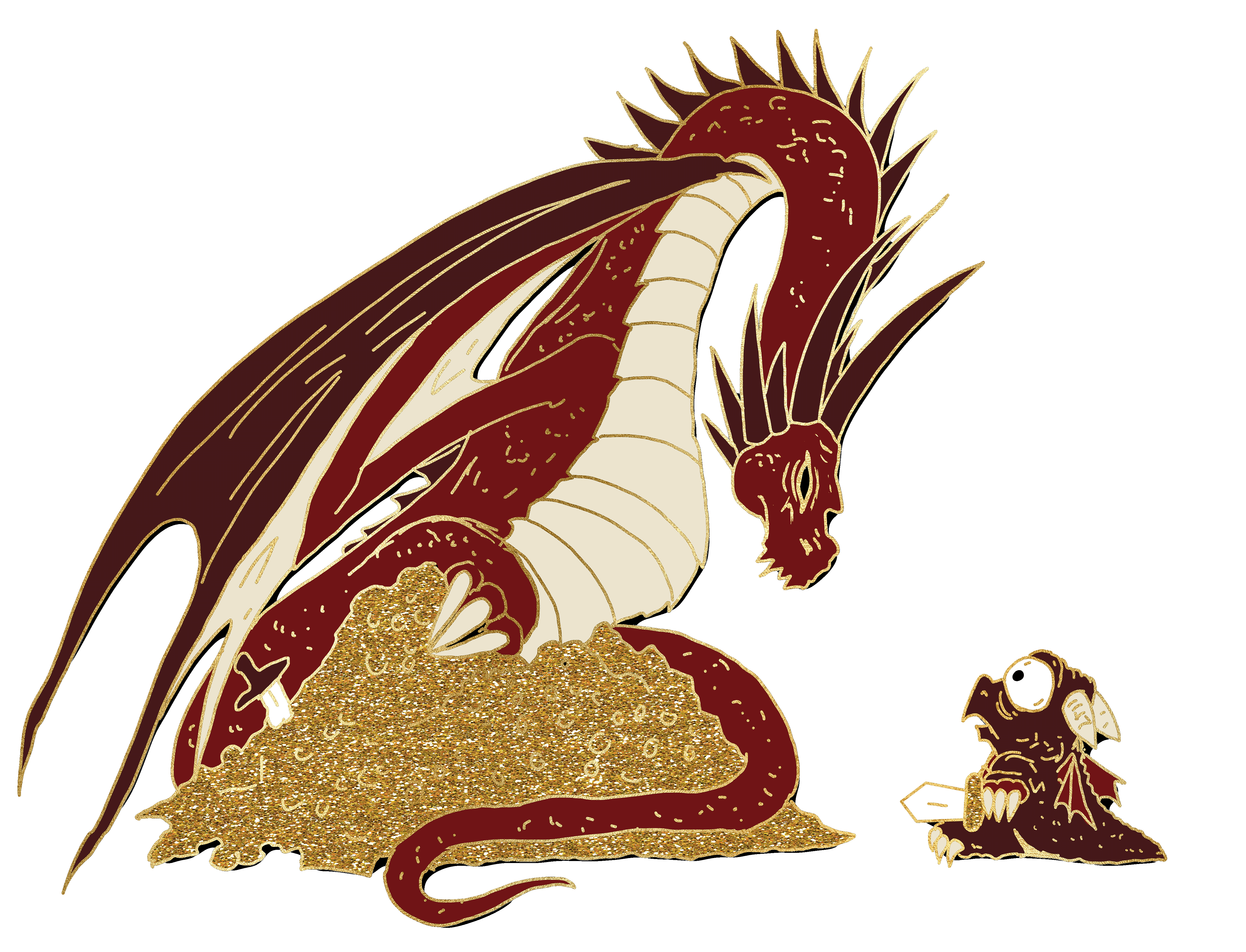 "Red Dragon Misadventures" Pin set (2 pins)