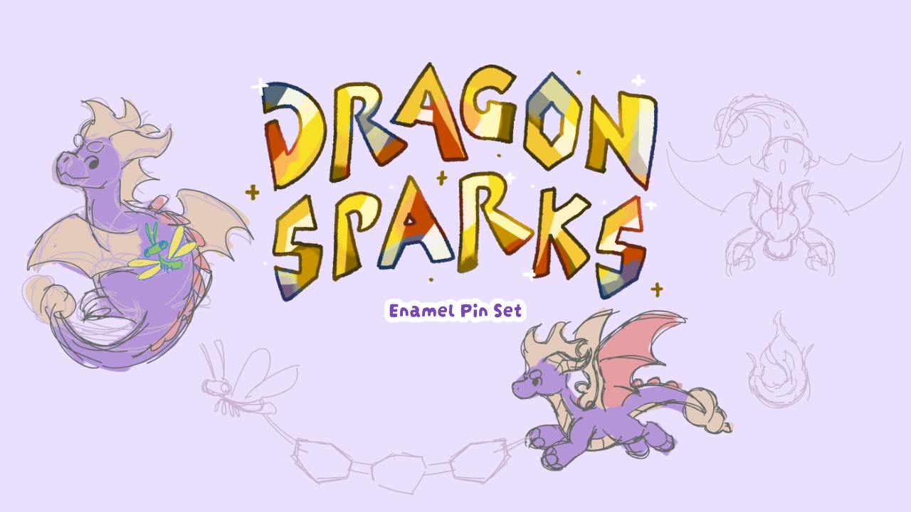 Dragon Sparks Enamel Pin Set