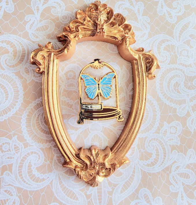 Cabinet of Curiosities: The Blue Morpho | Butterfly Stained Glass Enamel Pin