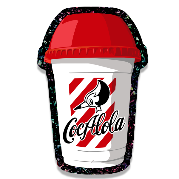 Cola cup woodpecker glitter sticker✨