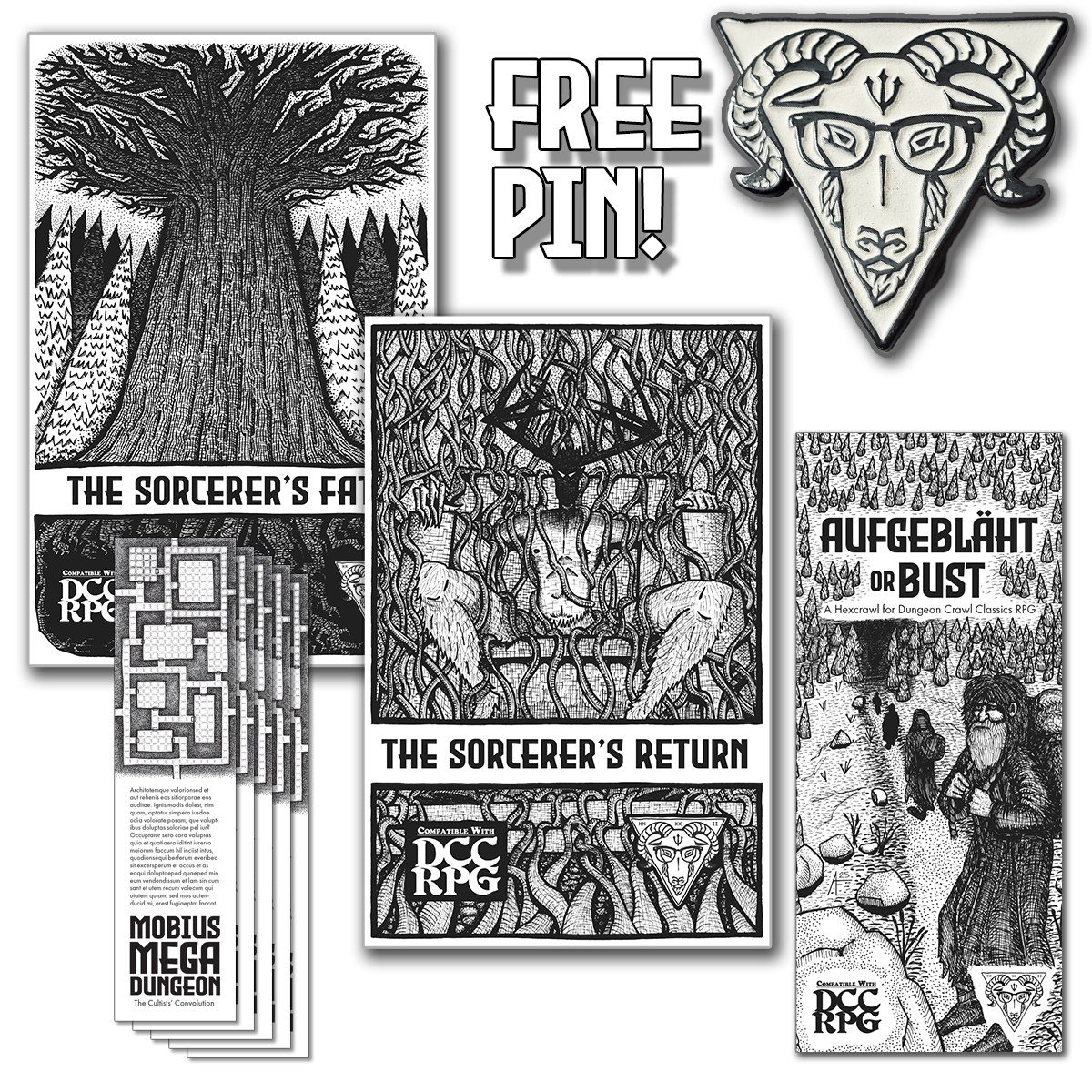 The Sorcerer's Bundle DCC (Print+PDF) + FREE Glow-in-the-Dark Enamel Pin ($10 Value!)