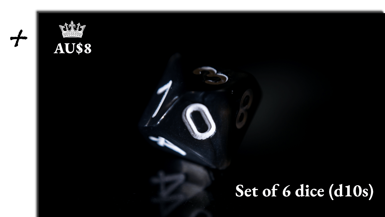 Set of 6 Dice (d10s)