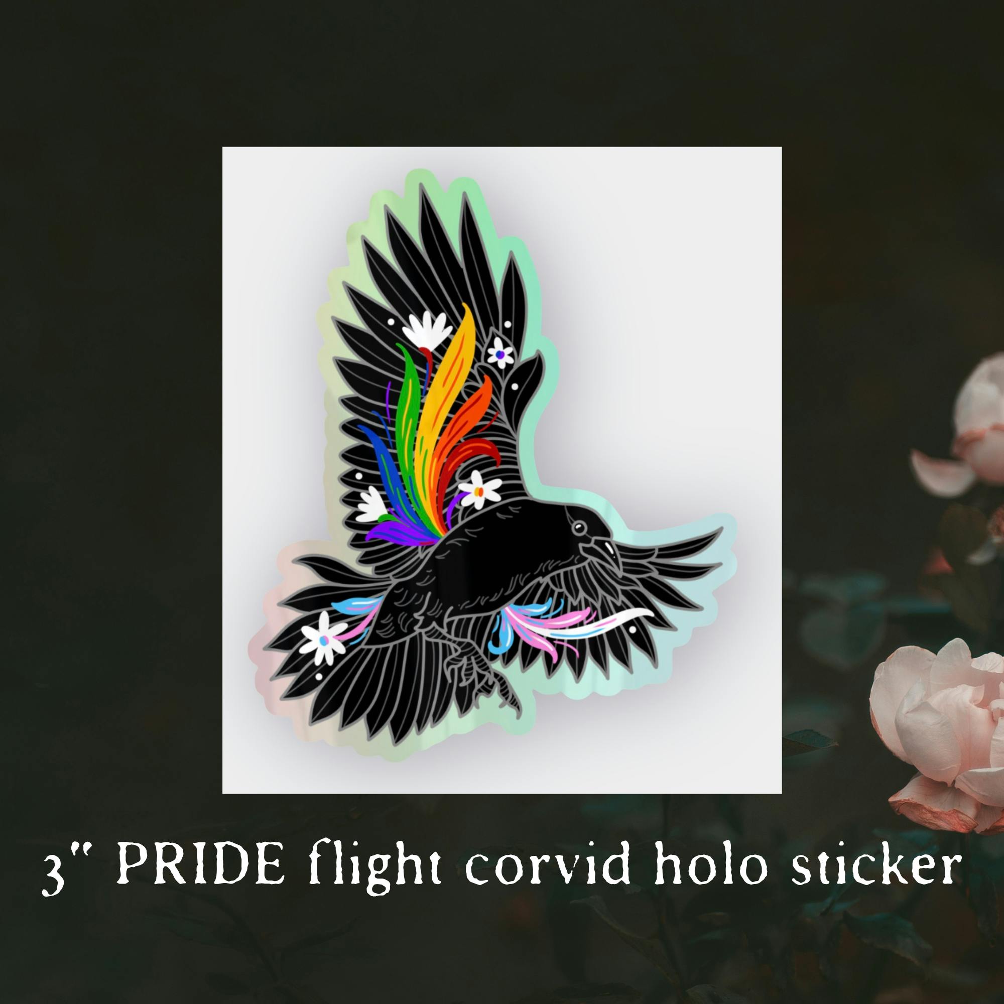 STICKER- PRIDE Flight crow holo