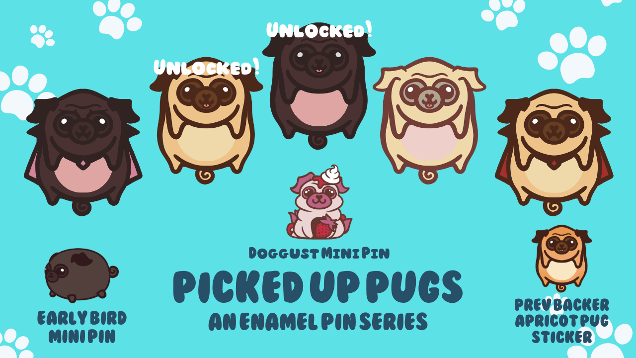 Picked Up Pugs Enamel Pins