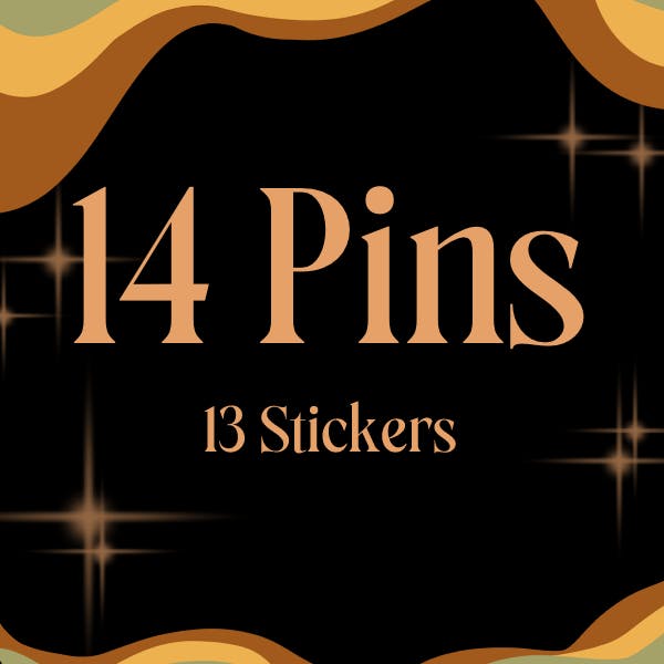 Fourteen Pins + Thirteen stickers