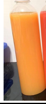 Orange opaque liquid + orange/red eyeballs