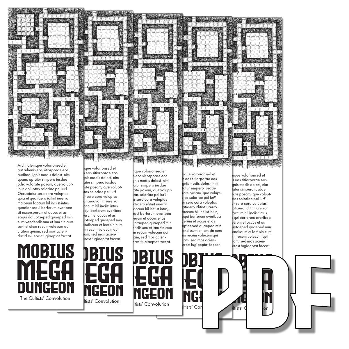 Mobius Mega-Dungeon Bookmark Set (PDF-only)