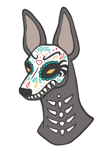 Xolo Dog- Day of the Dead 2" pin