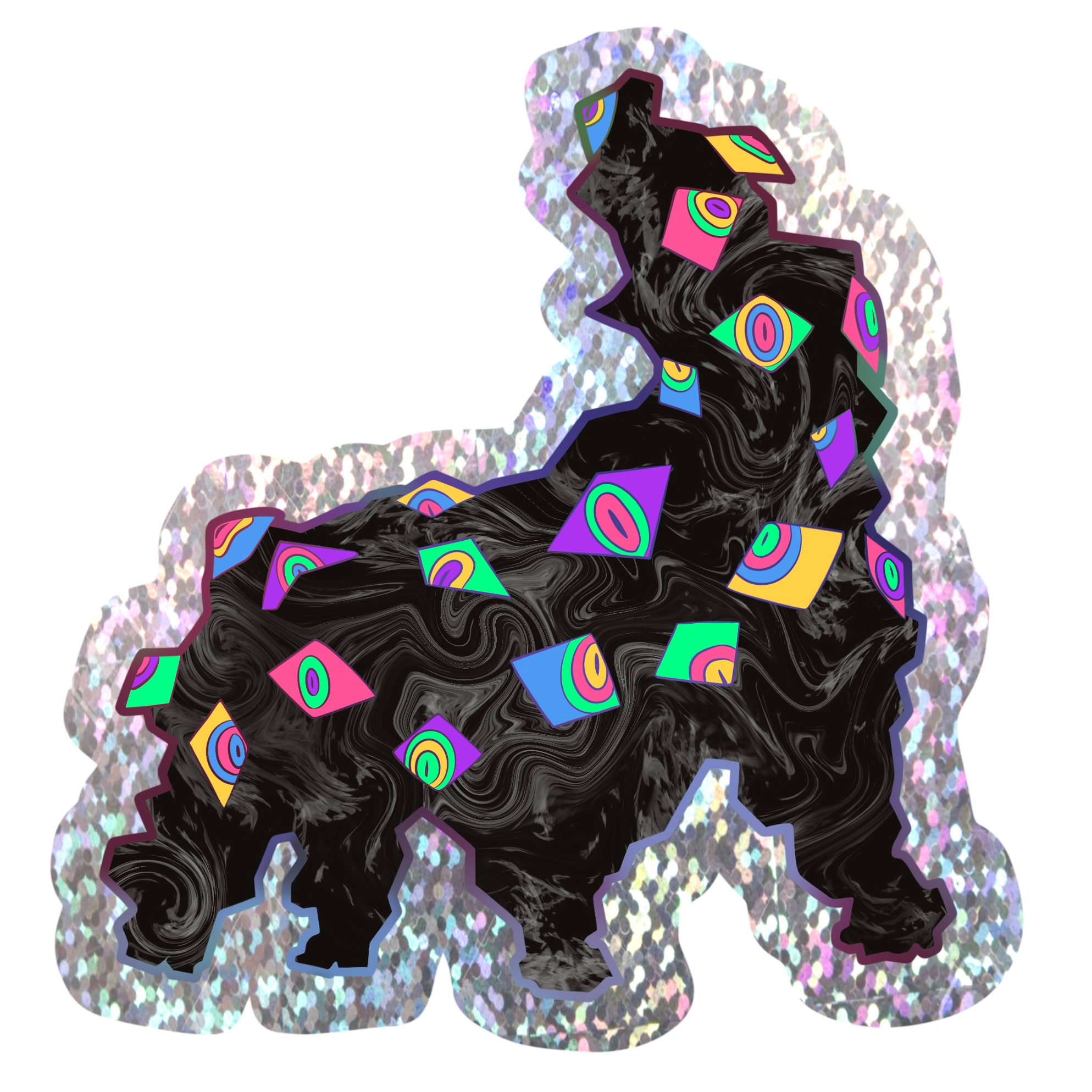 Abstract Glitter Sticker