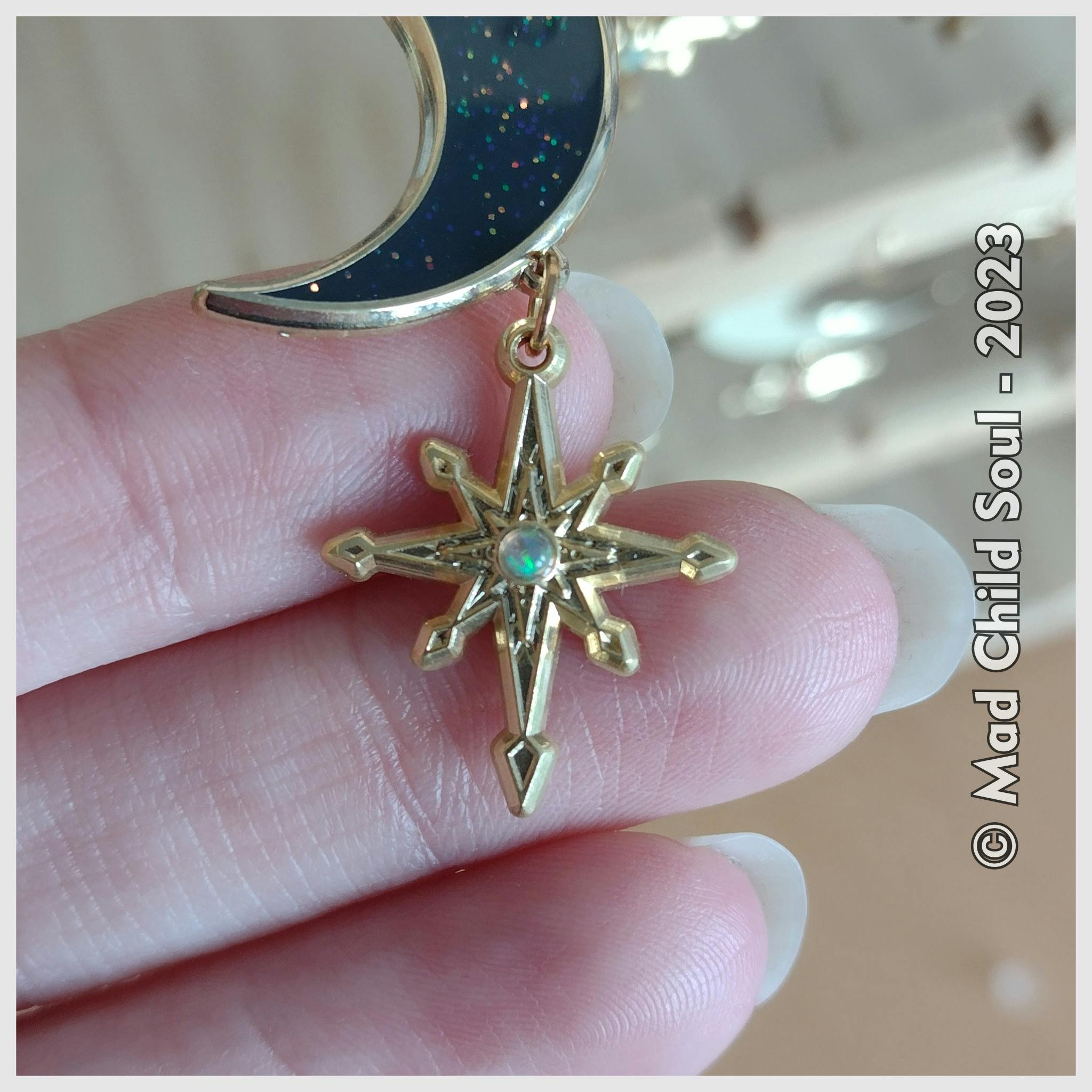 2x CHARM : Sirius Star - Clear Gem