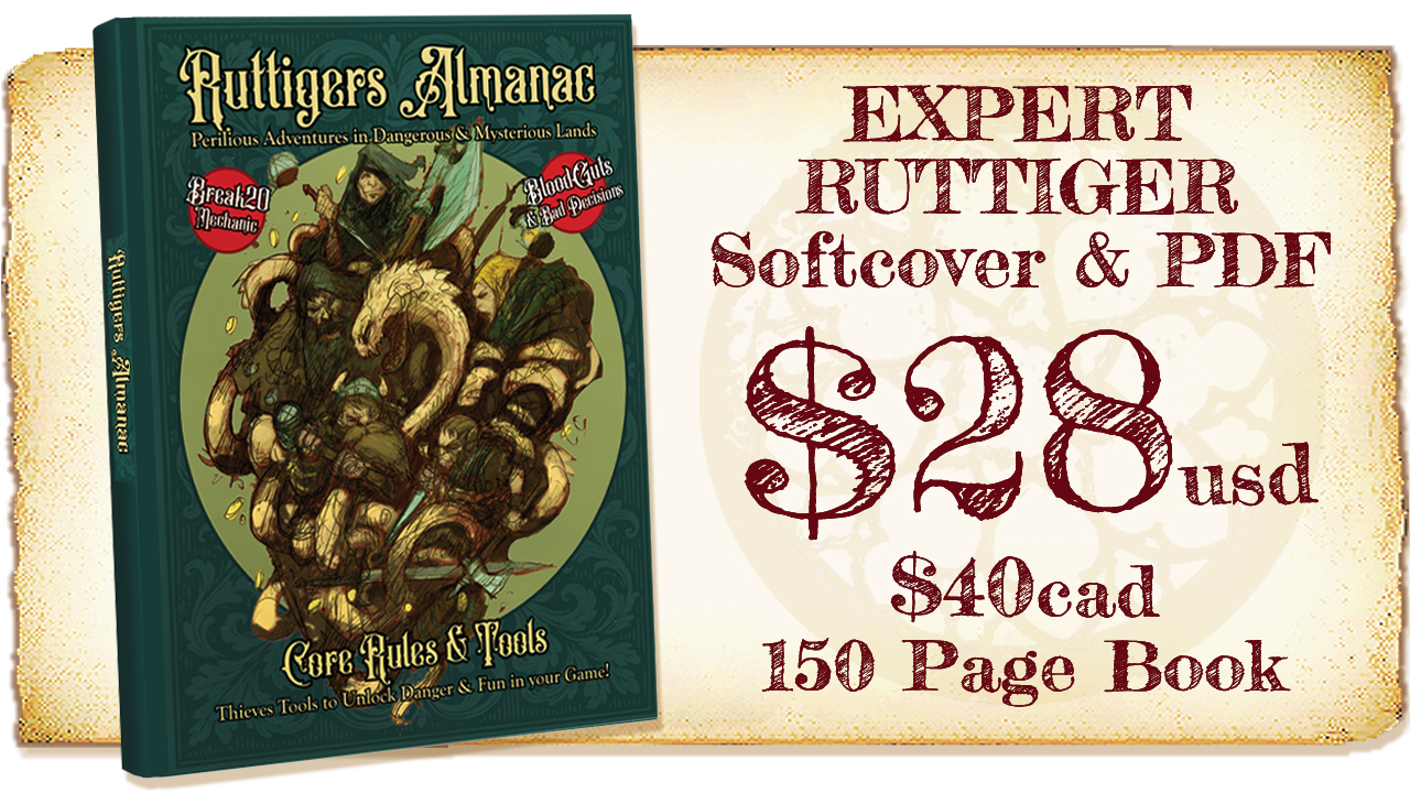 Softcover and PDF of Ruttigers RPG