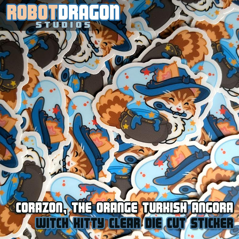 Corazón Witch Kitty Sticker