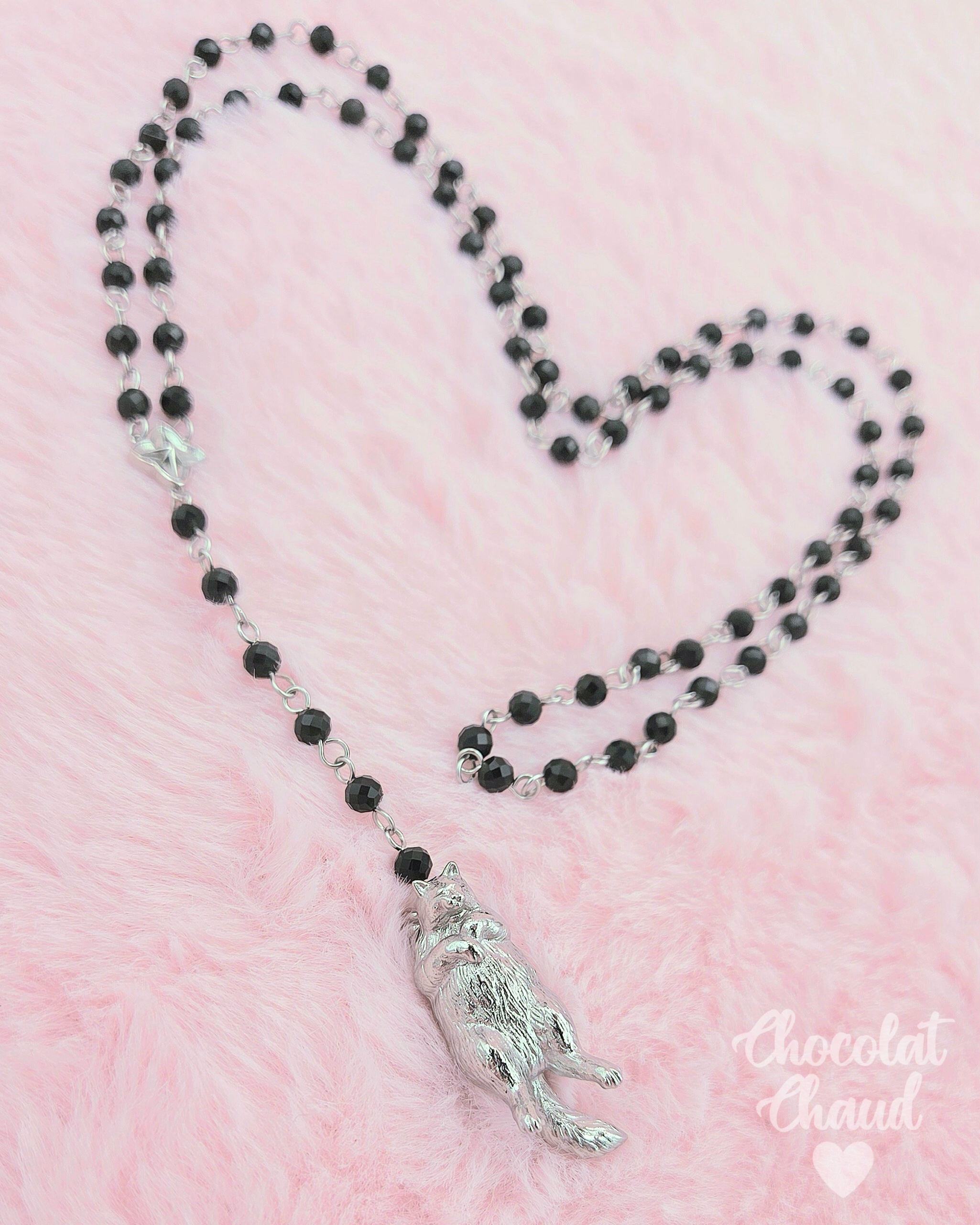 Obsidian Cat Memories Necklace