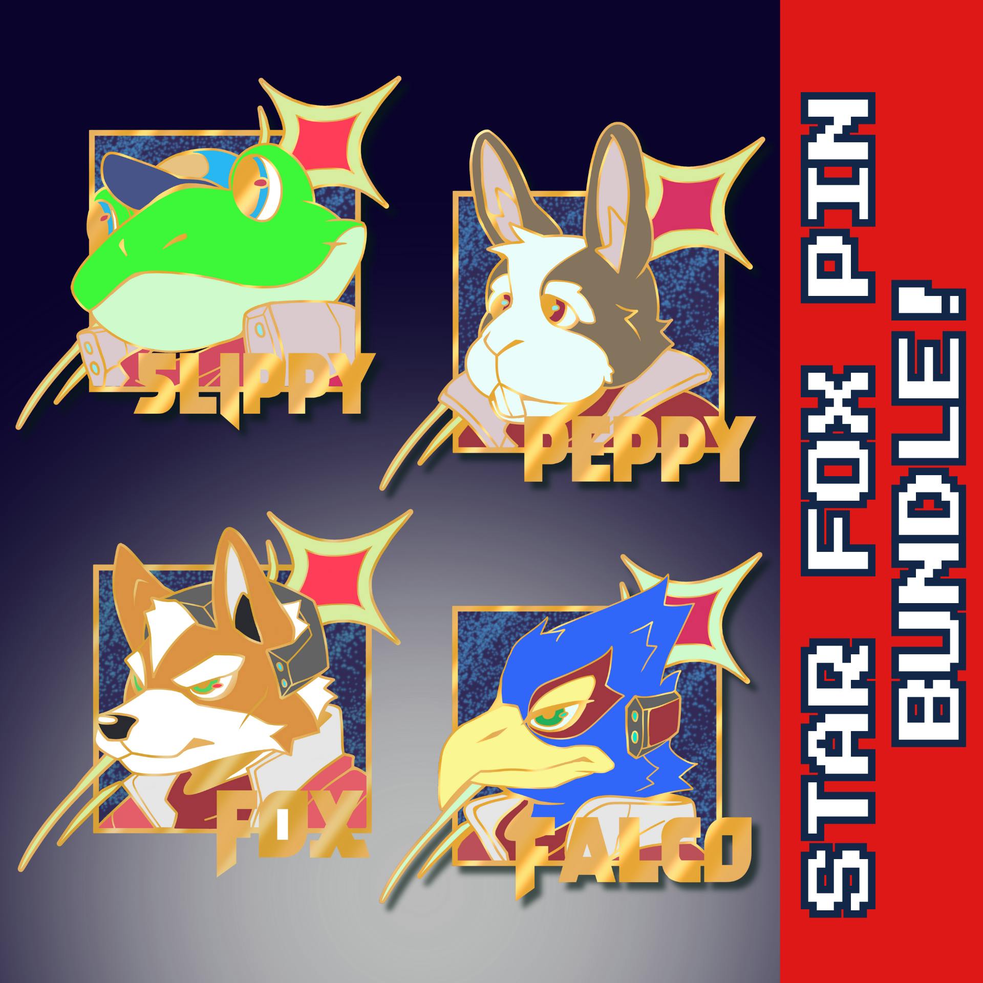 Star Fox 1.5" Enamel Pin BUNDLE!