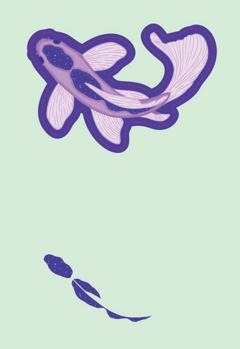 Matte Holo Galaxy Koi Sticker	