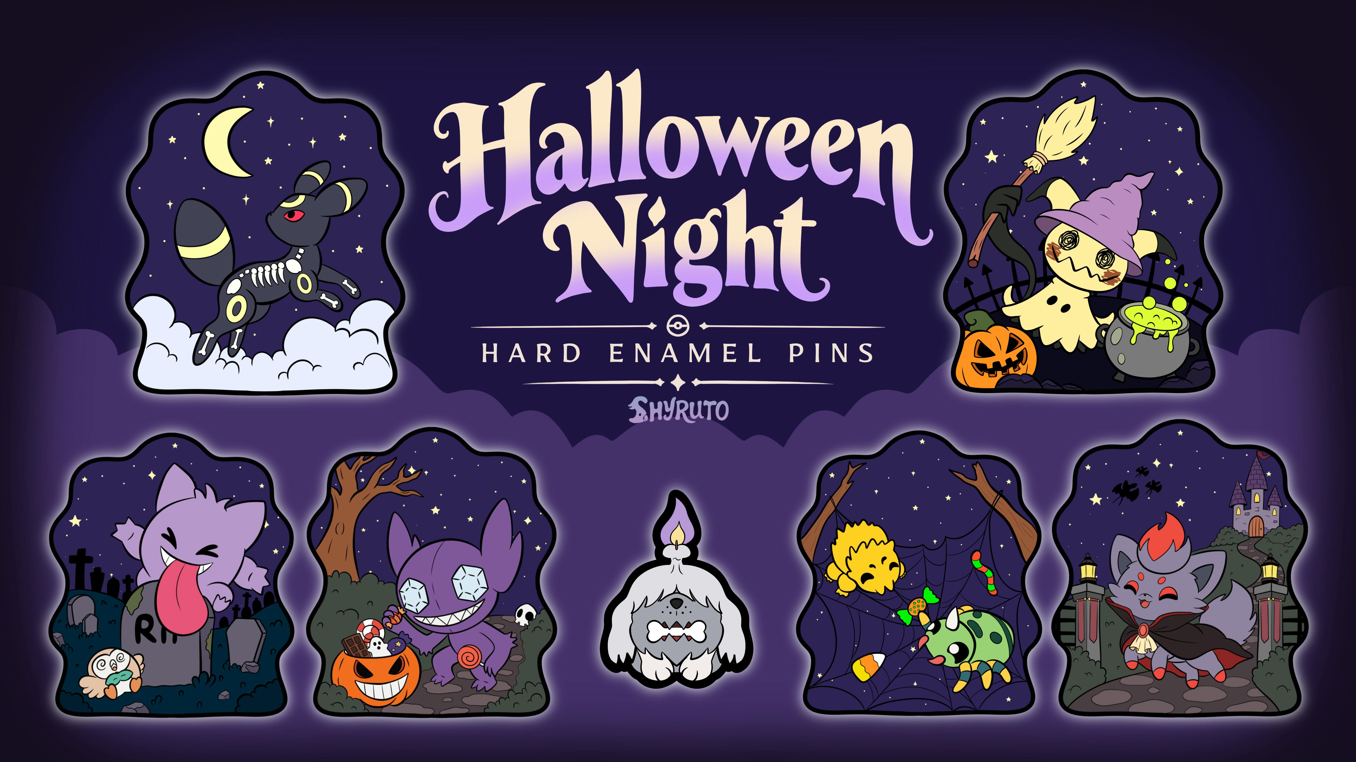 Pokemon "Halloween Night" Enamel Pins