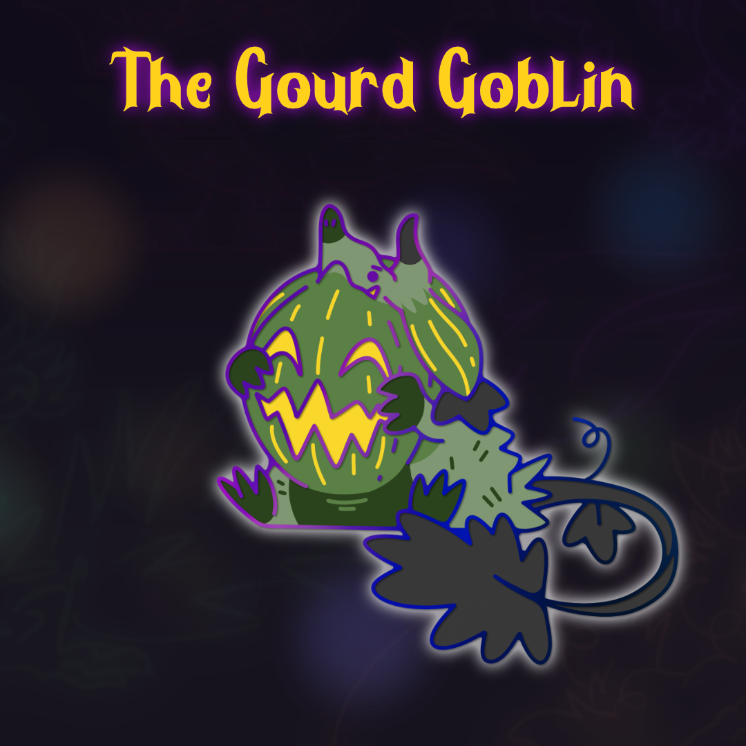 Gourd Goblin Glowy Rainbow Pin