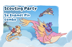 Scouting Party: 5x Enamel Pin + Rider Magnet