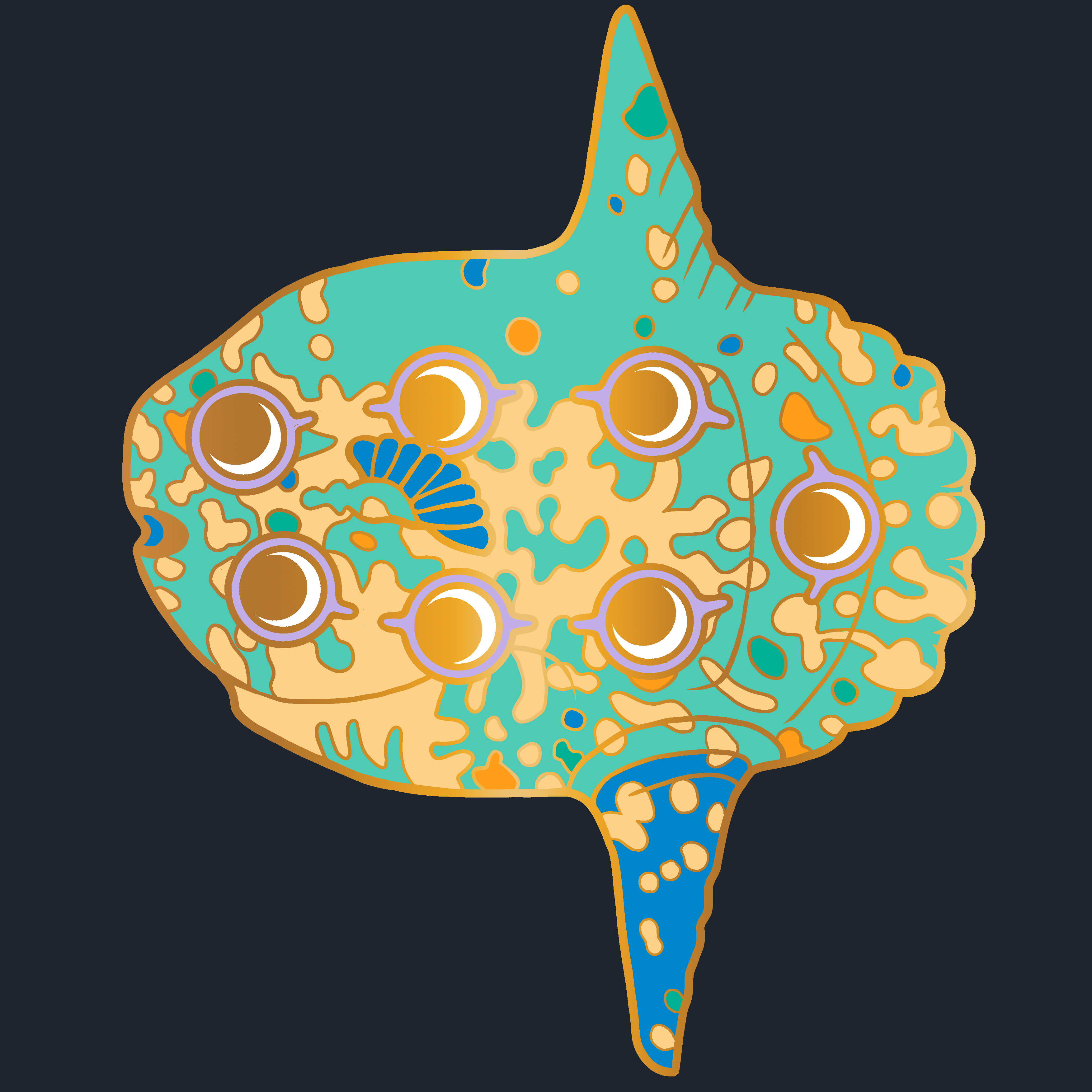 Sunfish pin - gold