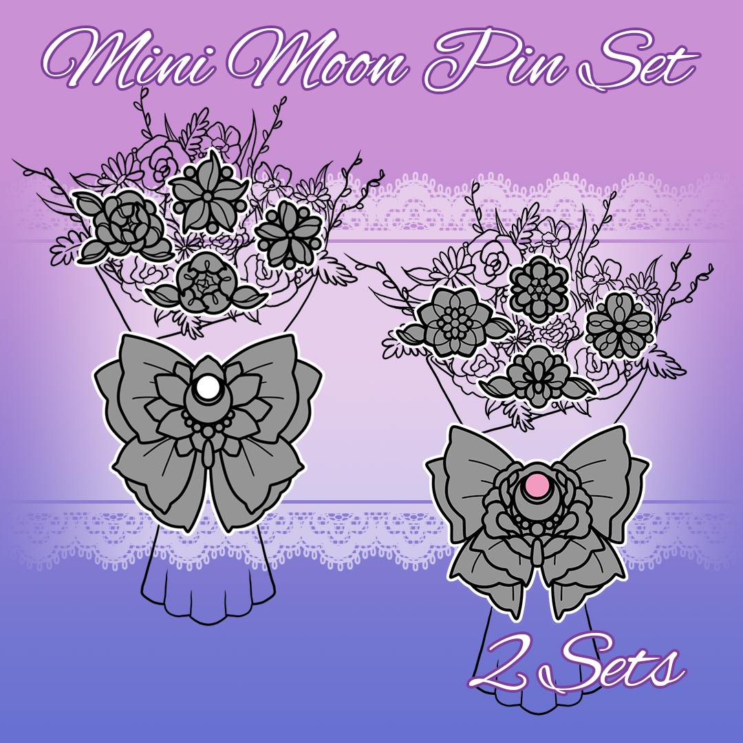 2 Mini Moon Pin Sets
